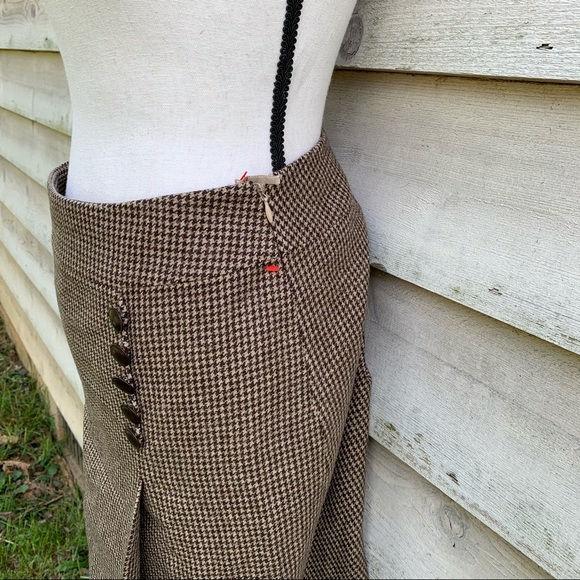 Vintage 90s Talbots Plaid Houndstooth Mini Skirt - Picture 5 of 15